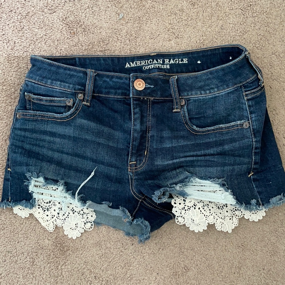 American Eagle Lace Pocket Jean Shorts